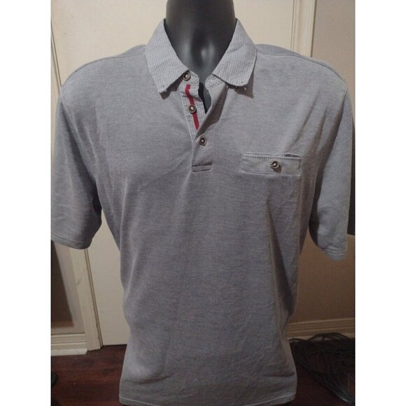 Johnston & Murphy Men's Gray Short Sleeve Polo Shirt Size XL Modal Polyester - Picture 1 of 9
